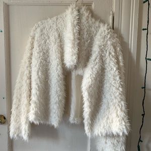 Massimo by Target White Furry Jacket
